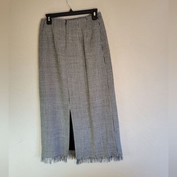 Harve Benard sport wool lined houndstooth maxi pencil zip up skirt, size 8 - Picture 4 of 7